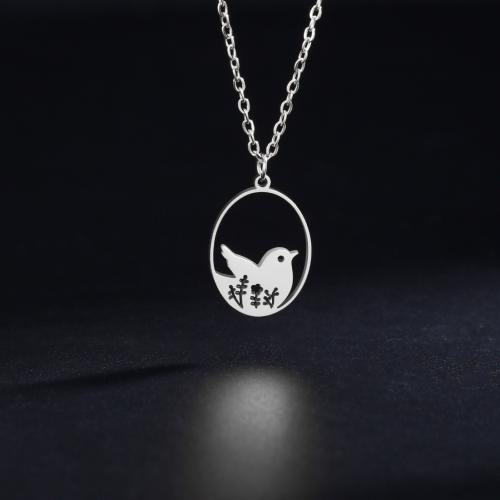 Stainless Steel Jewelry Necklace 304 Stainless Steel with 5CM extender chain Bird plated for woman & hollow Length 45 cm Sold By PC