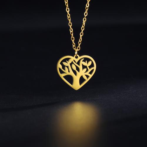 Stainless Steel Jewelry Necklace 304 Stainless Steel with 5CM extender chain Heart plated & for woman & hollow Length 45 cm Sold By PC