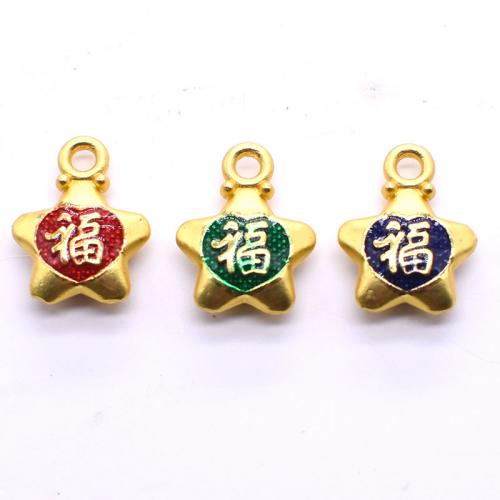 Zinc Alloy Enamel Pendants Star plated DIY nickel lead & cadmium free Sold By PC