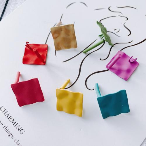 Iron Fülbevaló Hozzászólás, Vas, Square, festett, DIY, több színt a választás, 19x19mm, 10PC-k/Bag, Által értékesített Bag