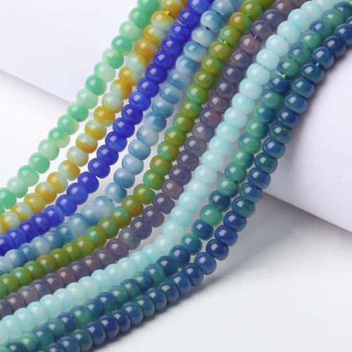 Jade Beads, Runde, du kan DIY, flere farver til valg, 4x6mm, Ca. 95pc'er/Strand, Solgt af Strand