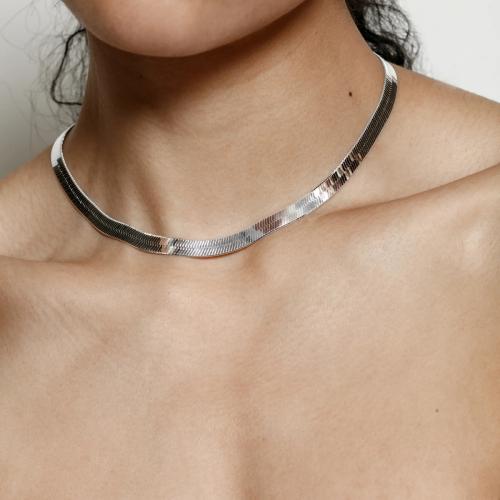 Collana in acciaio inossidabile, 304 acciaio inox, with 5.5cm extender chain, placcato, gioielli di moda, nessuno, Lunghezza 42 cm, Venduto da PC