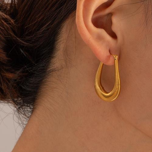 Cruach dhosmálta Lever Back Earring, 304 Cruach dhosmálta, plátáilte, jewelry faisin, órga, 25.70x33mm, Díolta De réir Péire