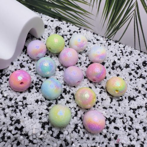 Plated Acrylic Beads Round UV plating DIY 16mm Approx Sold By Bag