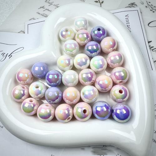 Plated Acrylic Beads Round UV plating DIY & luminated 16mm Approx Sold By Bag