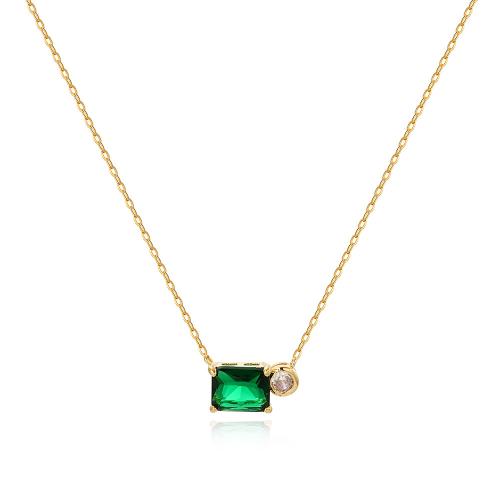 Cubic Zircon Micro Pave Brass Necklace plated micro pave cubic zirconia & for woman Sold By PC