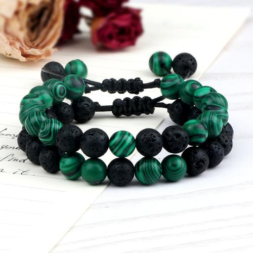 Gemstone Bracelets Wax Cord with Gemstone Adjustable & fashion jewelry & Unisex 8mm Length Approx 17-28 cm Sold By PC