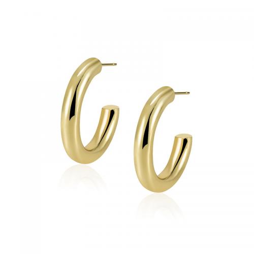 Messing Stud Earring, Letter C, 18K verguld, verschillende grootte voor keus & voor vrouw, Verkocht door pair