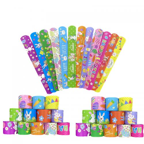 PVC Plastic Slap Bracelet Unisex & mixed Sold By Bag