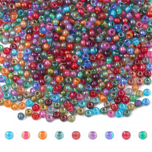 Rocalla de Cristal Opaca, Vidrio, Tambor, Bricolaje, más colores para la opción, 4mm, agujero:aproximado 1mm, aproximado 150PCs/Bolsa, Vendido por Bolsa