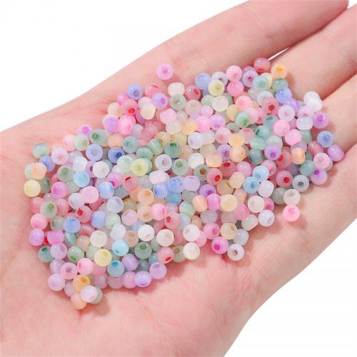 Rocalla de Cristal Opaca, Vidrio, Esférico, Bricolaje, más colores para la opción, 4mm, agujero:aproximado 1mm, aproximado 150PCs/Bolsa, Vendido por Bolsa