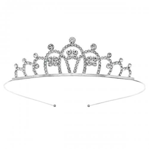 Zinc Alloy Tiara's, silver plated, voor kinderen & verschillende stijlen voor de keuze & met strass, meer kleuren voor de keuze, nikkel, lood en cadmium vrij, Verkocht door PC