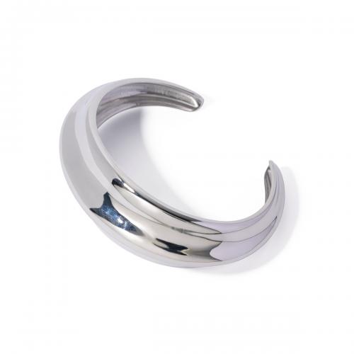 Nerūdijančio plieno Bangle, 304 Nerūdijantis plienas, Bižuterijos & moters, Originali spalva, nikelio, švino ir kadmio nemokamai, Inner diameter :6cm, width :2.84cm, Pardavė PC