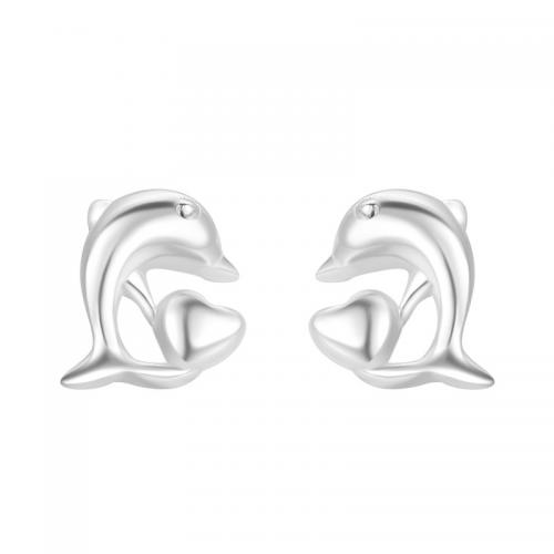 Sterling Silver Κοσμήματα Σκουλαρίκι, 925 Sterling Silver, Φάλαινα, επιχρυσωμένο, για τη γυναίκα, ασήμι, Sold Με Ζεύγος