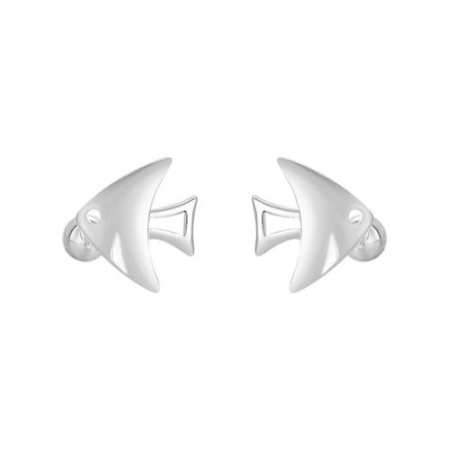 Sterling Silver Jewelry orecchino, 925 argento sterlina, Pesce, placcato, per la donna, argento, Venduto da coppia