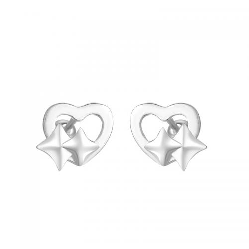 925 Sterling Silver Stud Earrings plated for woman silver color Sold By Pair