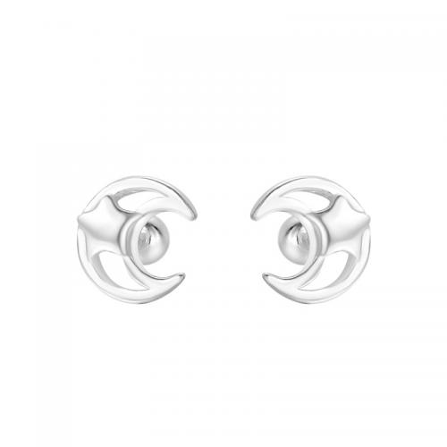 Sterling Silver Κοσμήματα Σκουλαρίκι, 925 Sterling Silver, Σελήνη, επιχρυσωμένο, για τη γυναίκα, ασήμι, Sold Με Ζεύγος