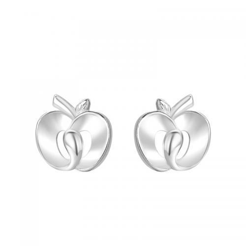 Sterling Silver Jewelry Earring, 925 Sterling Silver, Apple, plátáilte, do bhean, airgid, Díolta De réir Péire