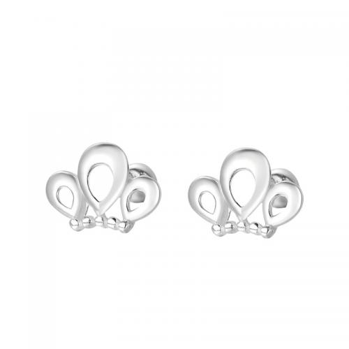 Sterling Silver Jewelry orecchino, 925 argento sterlina, Corona, placcato, per la donna, argento, Venduto da coppia