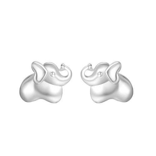 Sterling Silver Jewelry orecchino, 925 argento sterlina, Elefante, placcato, per la donna, argento, Venduto da coppia