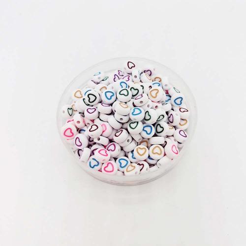 Acryl Schmuck Perlen, flache Runde, DIY & Emaille, keine, 4x7mm, ca. 3600PCs/Tasche, verkauft von Tasche