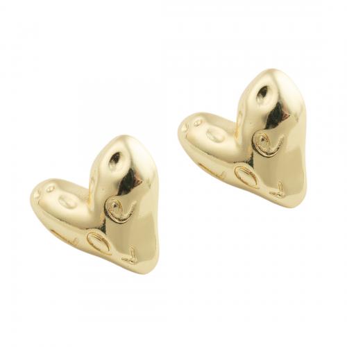 Brass Stud Earring Heart high quality plated fashion jewelry & for woman nickel lead & cadmium free Sold By Pair