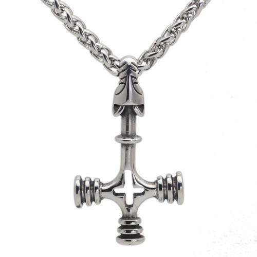 Jewelry Cruach dhosmálta muince, 304 Cruach dhosmálta, Cross, jewelry faisin & unisex, Fad Thart 60 cm, Díolta De réir PC