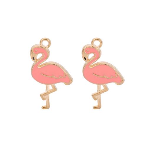 Zinc Alloy Enamel Pendants Bird gold color plated DIY nickel lead & cadmium free Approx Sold By Bag