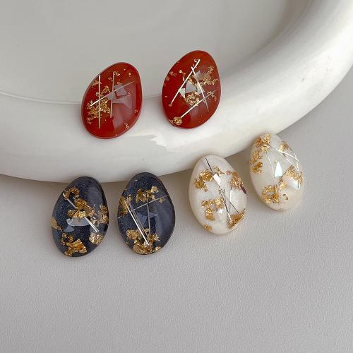 樹脂のイヤリング, 樹脂, 卵形, ファッションジュエリー, 無色, 24x12mm, 売り手 ペア