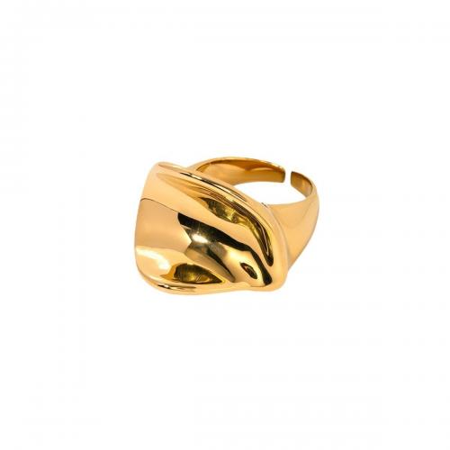 Anillo de dedo de acero inoxidable, acero inoxidable 304, 18K chapado en oro, Joyería & para mujer, libre de níquel, plomo & cadmio, Inner diameter :1.84cm, width :1.8cm., Vendido por UD