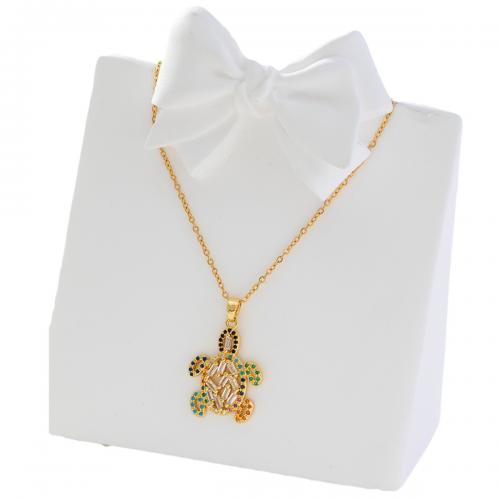 Kubieke Zirkoon Micro Pave Brass Ketting, Messing, echt goud verguld, micro pave zirconia & voor vrouw, gouden, Verkocht door PC