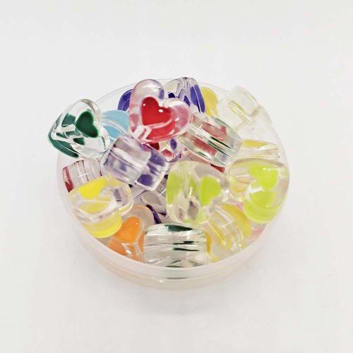 Mixed Acrylic Beads Heart DIY & enamel mixed colors Approx Sold By Bag