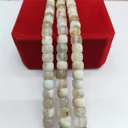 Abalorios de Ágata, White Cherry Blossom Agate, Columna, pulido, Bricolaje, color mixto, 6x8mm, Vendido para aproximado 38 cm Sarta