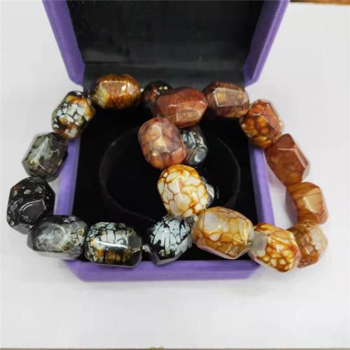 Bracelet de bijou en agate , Irrégulière, poli, bijoux de mode & unisexe, plus de couleurs à choisir, 18x22mm, Longueur Environ 19 cm, Vendu par PC