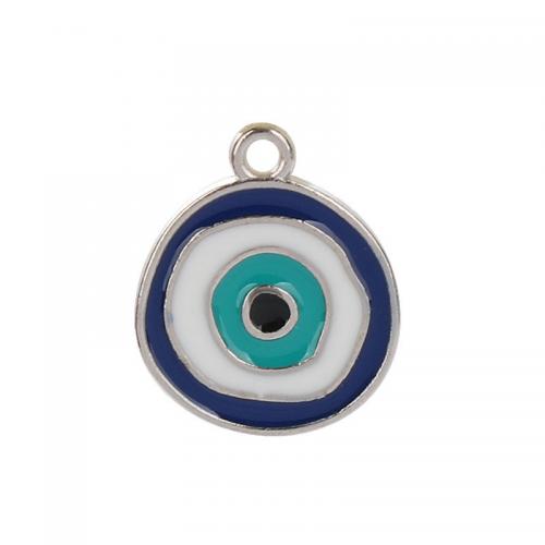 Evil Eye Pakabukai, Cinko lydinys, padengtą, Pasidaryk pats & emalė, daugiau spalvų pasirinkimas, nikelio, švino ir kadmio nemokamai, 13x16mm, Apytiksliai 100kompiuteriai/Krepšys, Pardavė Krepšys