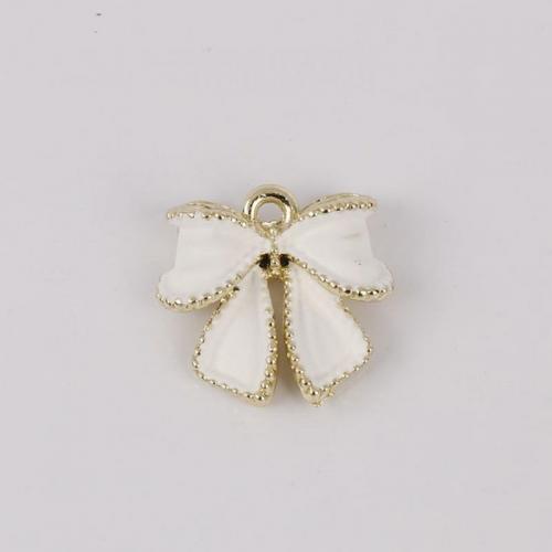 Zinc Alloy Enamel Pendants Bowknot gold color plated DIY nickel lead & cadmium free Sold By Bag