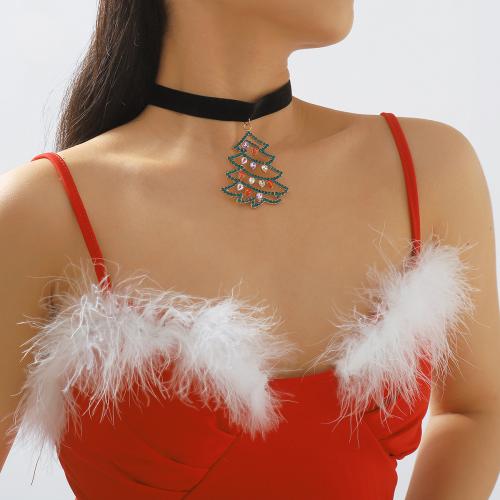 Fashion Choker halskæde, Zinc Alloy, med Velveteen, forgyldt, forskellige stilarter for valg & for kvinde & med rhinestone, flere farver til valg, nikkel, bly & cadmium fri, Solgt af PC