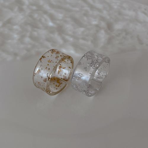 Anello in resina, with Lamina d'oro, gioielli di moda, nessuno, Ring inner diameter:17mm, Venduto da PC