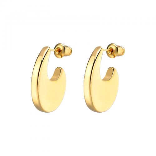 Roestvrij staal Stud Earrings, 304 roestvrij staal, gold plated, mode sieraden & voor vrouw, nikkel, lood en cadmium vrij, 22.50x17mm, Verkocht door pair