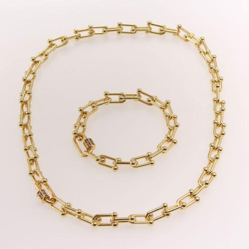 Gioielli Brass Set, ottone, placcato, formato differente per scelta & stili diversi per la scelta & Micro spianare cubic zirconia & per la donna, dorato, Venduto da PC