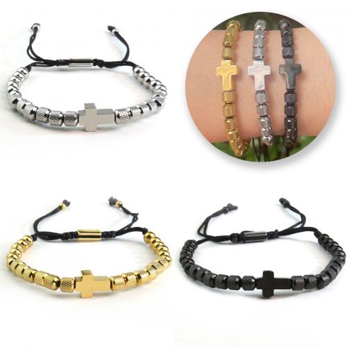 Bracciale gioielli in acciaio inossidabile, 304 acciaio inox, with corda di cera, with 6CM extender chain, placcato, unisex, nessuno, Lunghezza Appross. 18 cm, Venduto da PC