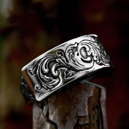 Titanium Steel Finger Ring polished vintage & for man & blacken US Ring Sold By PC