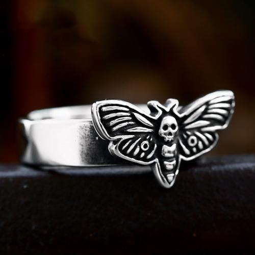 Titanium Staal Finger Ring, Insect, gepolijst, Vintage & verschillende grootte voor keus & voor de mens & zwart maken, Maat:6-9, Verkocht door PC