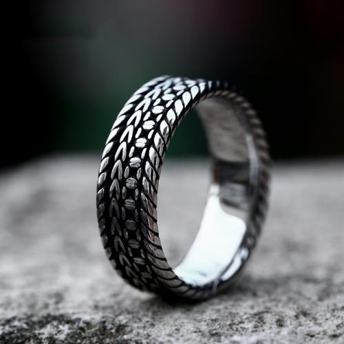 Titanium Steel Finger Ring polished vintage & for man & blacken original color US Ring Sold By PC