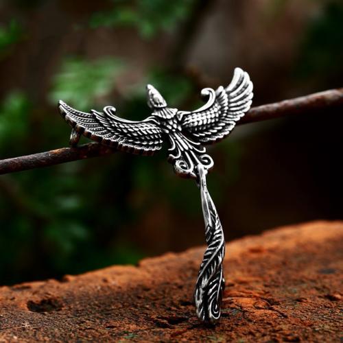 Stainless Steel Pendants 304 Stainless Steel Phoenix polished vintage & DIY & blacken original color Sold By PC