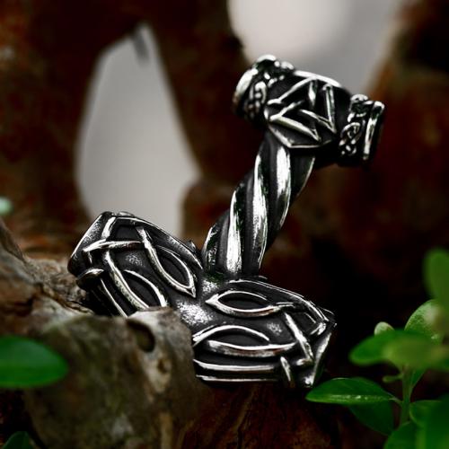 Titanium Steel Pendants Hammer of Thor polished vintage & DIY & blacken original color Sold By PC