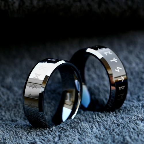 Volfram stål Finger Ring, polerad, Unisex & olika storlek för val, fler färger för val, Storlek:6-13, Säljs av PC