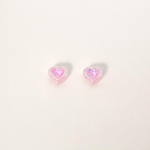 Abalorios de Plastico ABS , plástico ABS, Corazón, chapado, Bricolaje, más colores para la opción, 14.50x16mm, aproximado 100PCs/Bolsa, Vendido por Bolsa