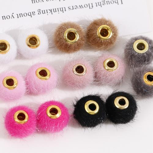 Mixed Jewelry Beads Plush with Zinc Alloy DIY Sold By PC