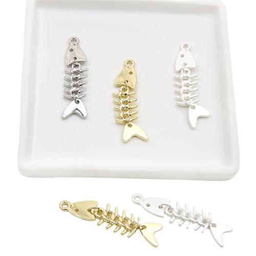 Zinc Alloy Pendler, Fish Bone, forgyldt, du kan DIY, flere farver til valg, nikkel, bly & cadmium fri, Solgt af PC